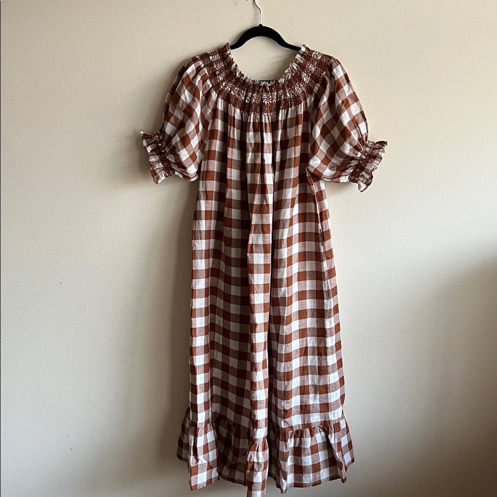 Doen Rhone Dress St Ouen Nutmeg Plaid - Picture 3 of 5